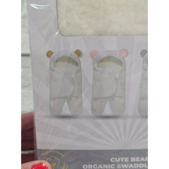 Jam Naturals Baby Swaddle‎ Blanket Cute Bear Organic Receiving Wrap 3-6 Months - Picture 2 of 6